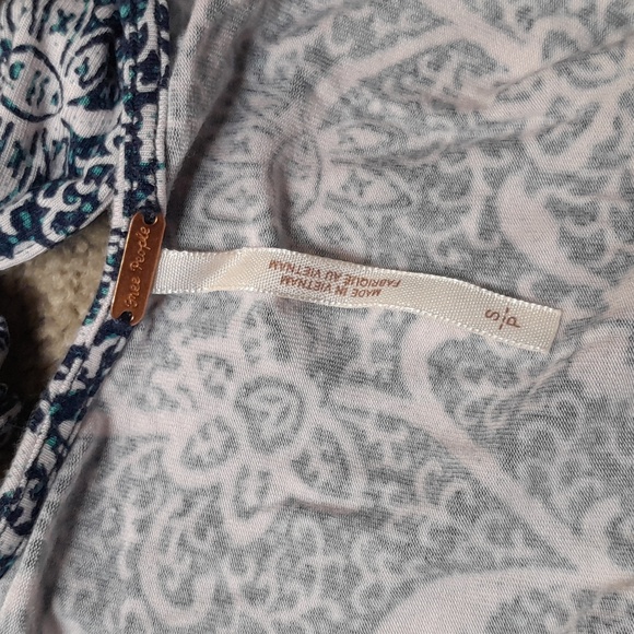 Free People Happiness in Bloom Floral Halter Top in Hula Blue sz Small - Picture 3 of 11